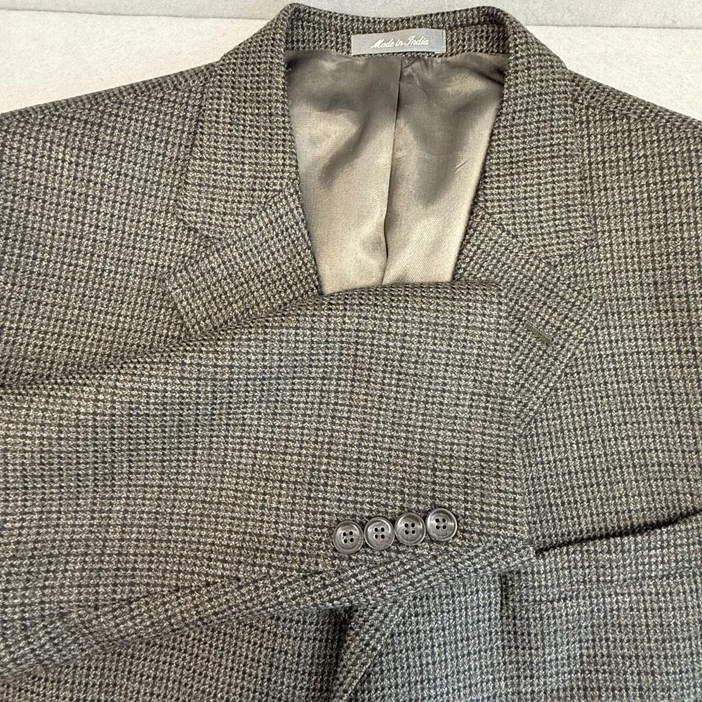 Oscar de la Renta Blazer Mens 44R 100% Lambswool Sport Coat Houndstooth Jacket‎